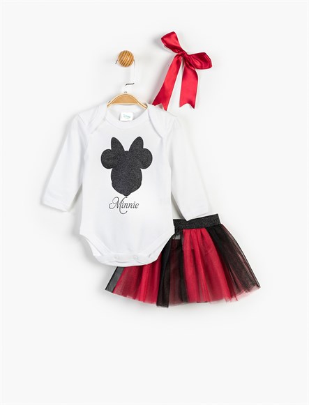 Disney Minnie Mouse Elbise ve Bandana 13470